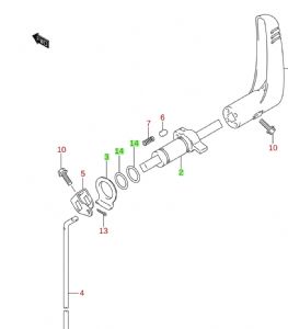 Suzuki DF4/DF5/DF6  Spacer Clutch Shaft 21216-91J00-000 (click for enlarged image)